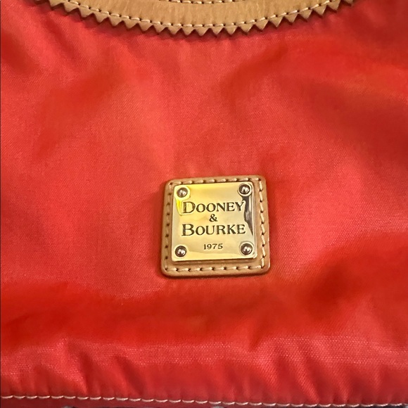 Dooney Red Nylon Sac Style Red Shoulder Bag Women's EUC - Picture 3 of 8